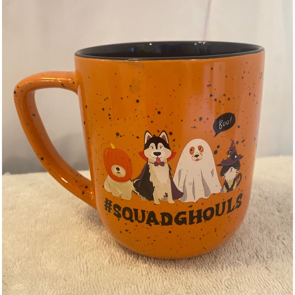 Winifred & Lily Halloween Squad Ghouls Dog Cat Orange Speckled Coffee Mug TT2701